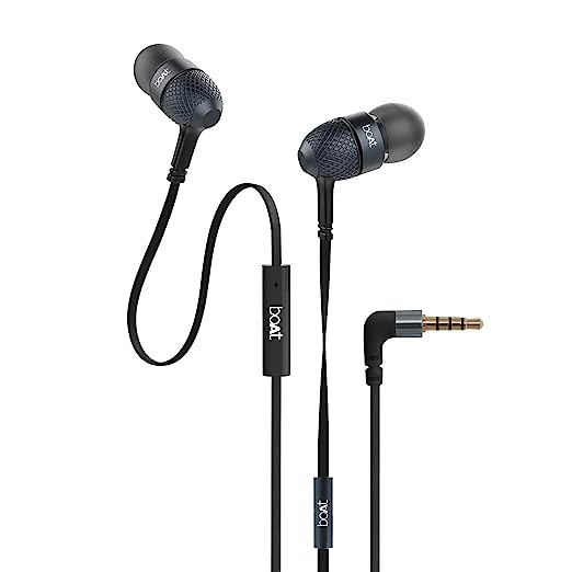 boAt Bassheads 220 Wired in Ear Earphones(Black Indi) boAt Bassheads 220 Wired in Ear Earphones(Black Indi)